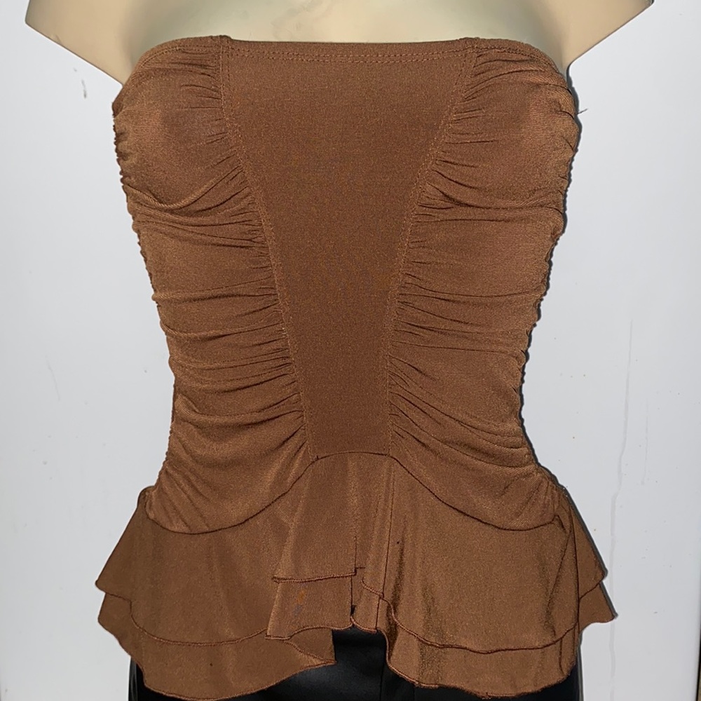 XOXO Brown Ruffle Top 🍫